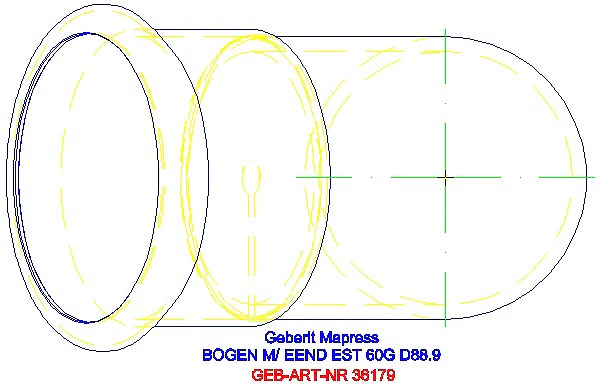 GE Mapress Edelstahl Bogen 60Gr d88,9 mit Einschubende_36179_G