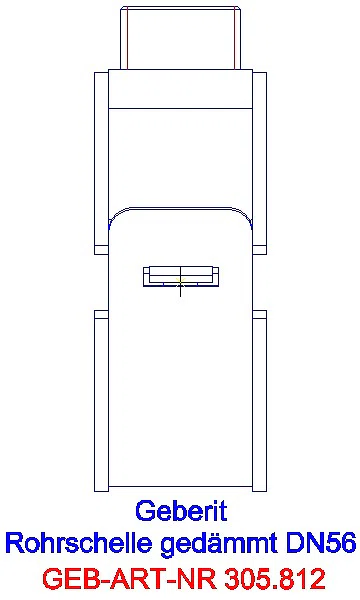 GE Silent-db20 Rohrschelle gedämmt mit Gewindemuffe M10 / G1/2 d56_305.812.26.1_L