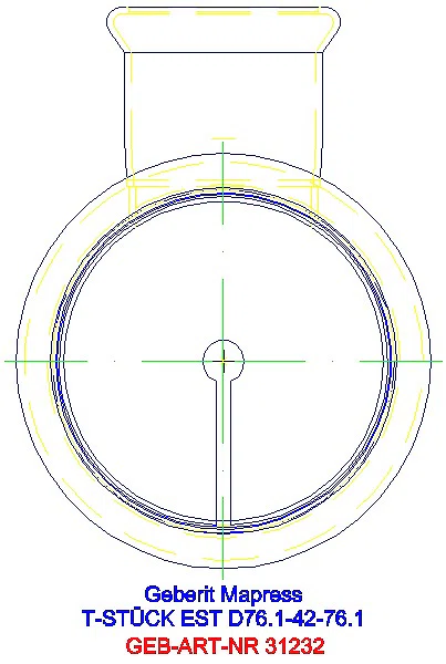 GE Mapress Edelstahl T-Stück reduziert d76,1-42-76,1_31232_L