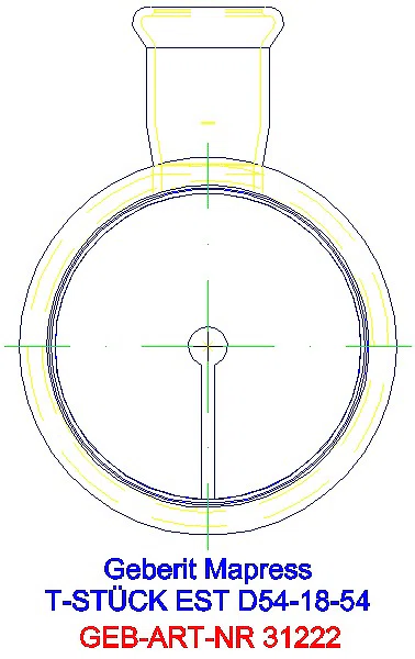 GE Mapress Edelstahl T-Stück reduziert d54-18-54_31222_L