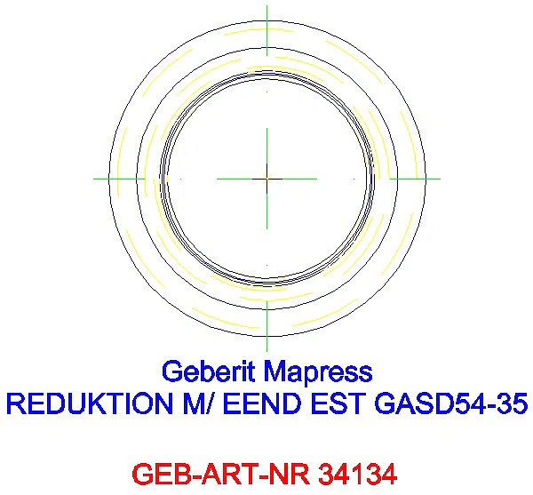 GE Mapress Edelstahl Reduktion mit Einschubende (Gas) d54-35_34134_A