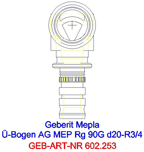 GE Mepla Übergangsbogen 90Gr mit AG Rg d20-R3/4_602.253.00.5_A
