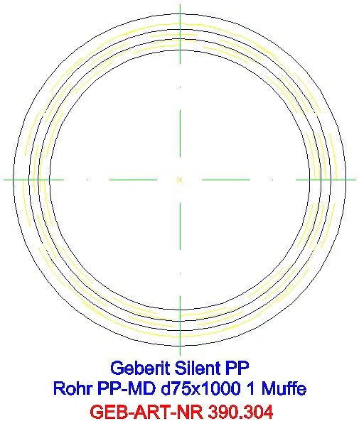 GE Silent-PP Rohr mit Muffe d75x2,6 L:100cm_390.304.14.1_G
