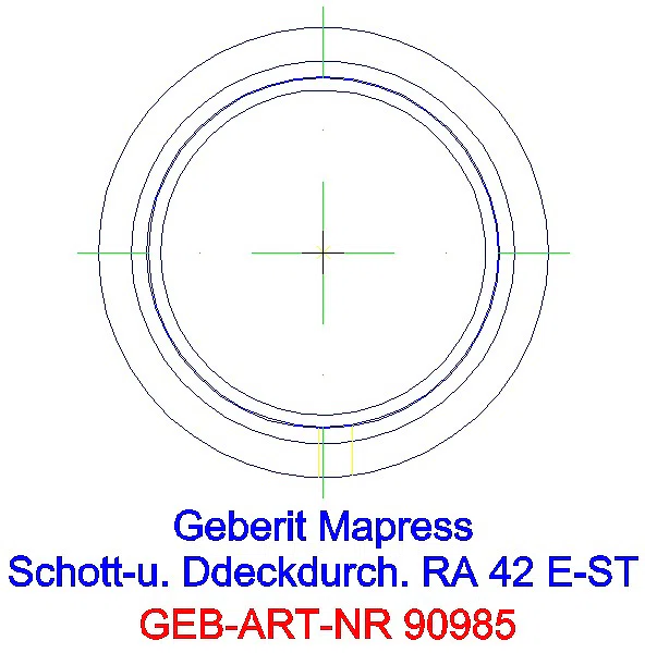 GE Mapress Edelstahl Schott- und Deckendurchführung mit Einschubende d42_90985_L
