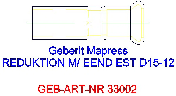 GE Mapress Edelstahl Reduktion mit Einschubende d15-12_33002_L