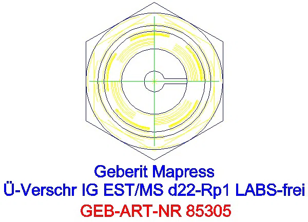 GE Mapress Edelstahl Übergangsverschr. mit IG (LABS-frei) d22-Rp1_85305_L