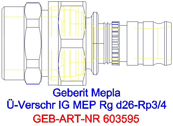 GE Mepla Übergangsverschraubung mit IG Rg d26-Rp3/4_603.595.00.5_G