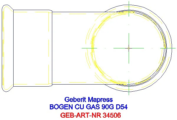 GE Mapress Kupfer Bogen 90Gr (Gas) d54_34506_G