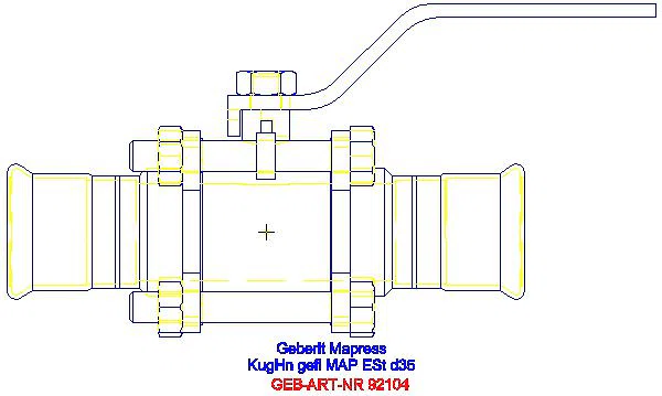 GE Mapress Kugelhahn NPW, mit Bet.-Hebel geflanscht d35_92104_A