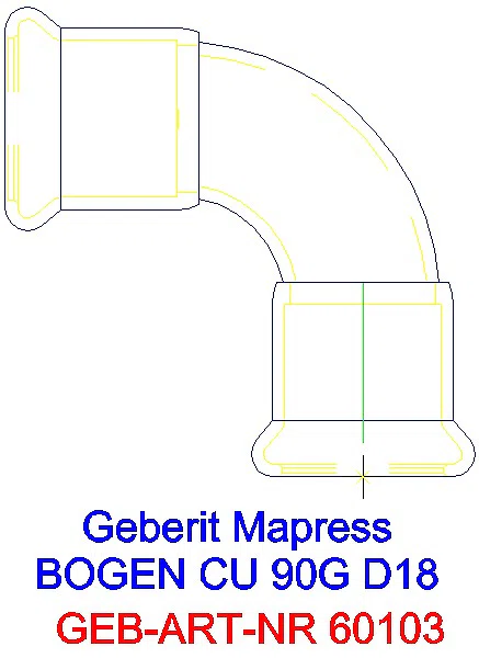 GE Mapress Kupfer Bogen 90Gr d18_60103_A