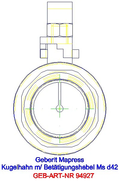 GE Mapress Kugelhahn mit Betätigungshebel Ms d42_94927_L