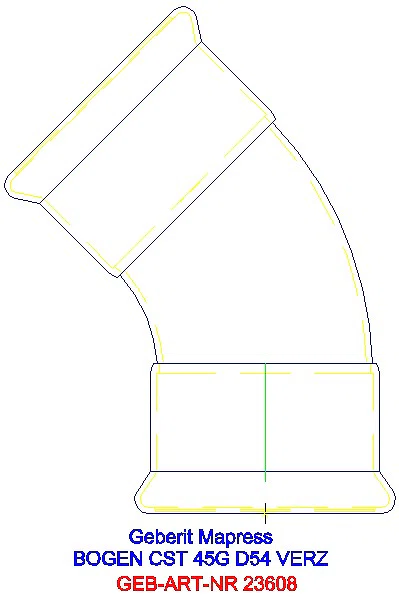 GE Mapress C-Stahl Bogen 45 Gr d54 verzinkt_23608_A