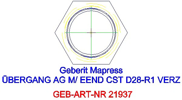 GE Mapress C-Stahl Übergang mit AG und Einschubende d28-R1 verzinkt_21937_L