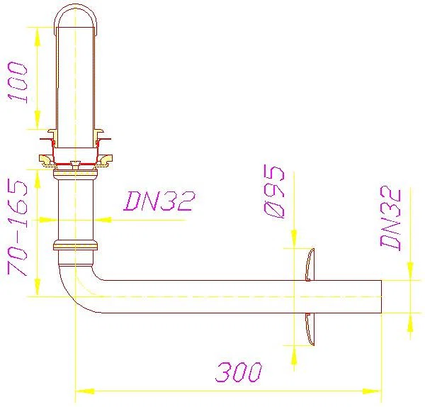 DALLMER Anschluss-Bogen 320 PC CR, 1 1/4" x DN 32