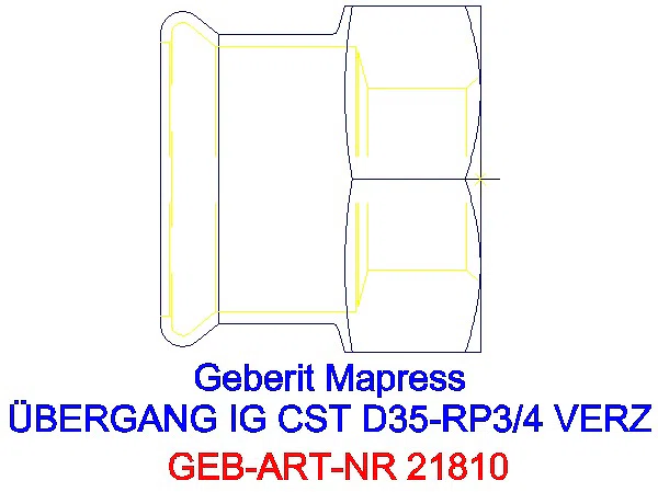 GE Mapress C-Stahl Übergang mit IG d35-Rp3/4 verzinkt_21810_A