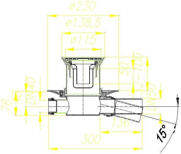 DALLMER Bodenablauf 32 ERP 12, DN 50, d: 115 mm