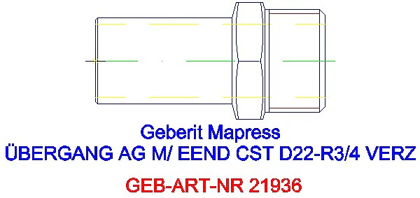 GE Mapress C-Stahl Übergang mit AG und Einschubende d22-R3/4 verzinkt_21936_A