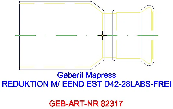 GE Mapress Edelstahl Reduktion mit Einschubende (LABS-frei) d42-28_82317_L