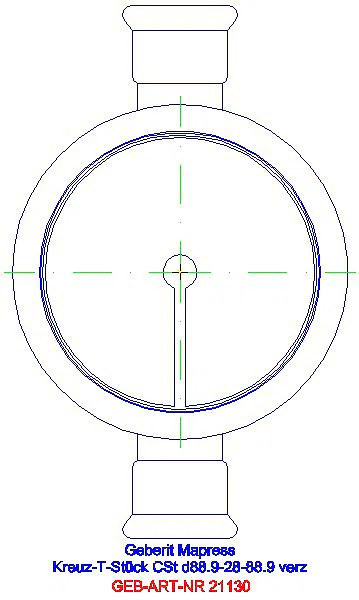 GE Mapress C-Stahl Kreuzstück reduziert d88,9-28-88,9_21130_L