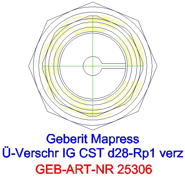 GE Mapress C-Stahl Übergangs- verschraubung mit IG d28-Rp1 verzinkt_25306_L