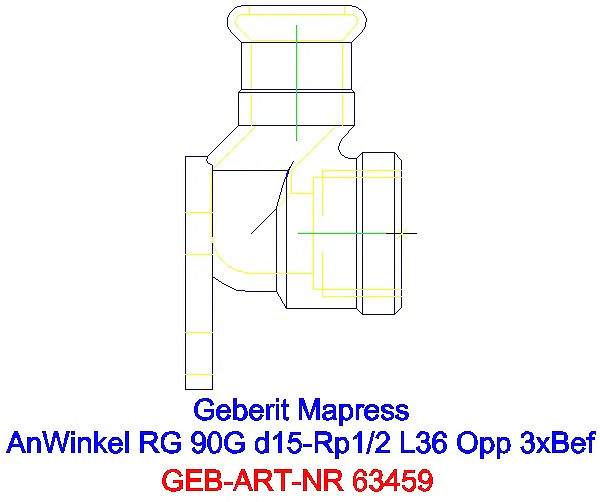 GE Mapress Kupfer Anschlusswinkel 90Gr Rg d15-Rp1/2 L:3,6cm_63459_L