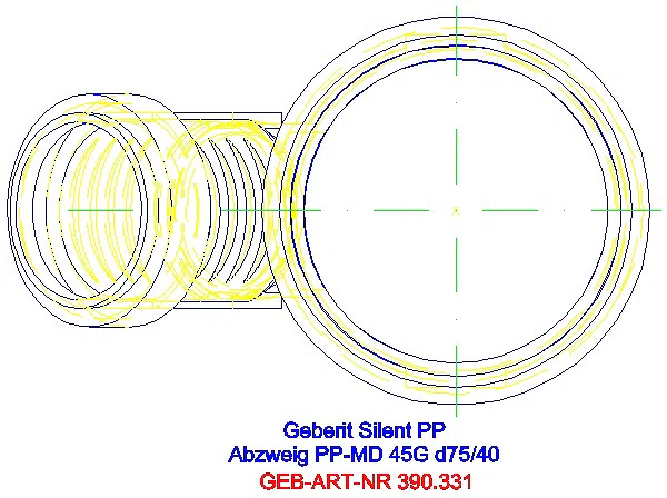 GE Silent-PP Abzweig 45Gr d75/40_390.331.14.1_G