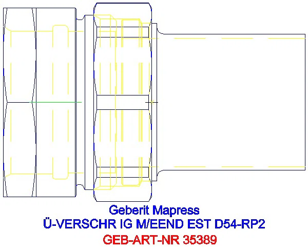 GE Mapress Edelstahl Übergangsverschr. mit IG und Einschubende d54-Rp2_35389_G