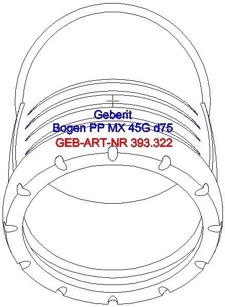 GE Silent-Pro Bogen 45Gr d75mm_393.322.14.1_G