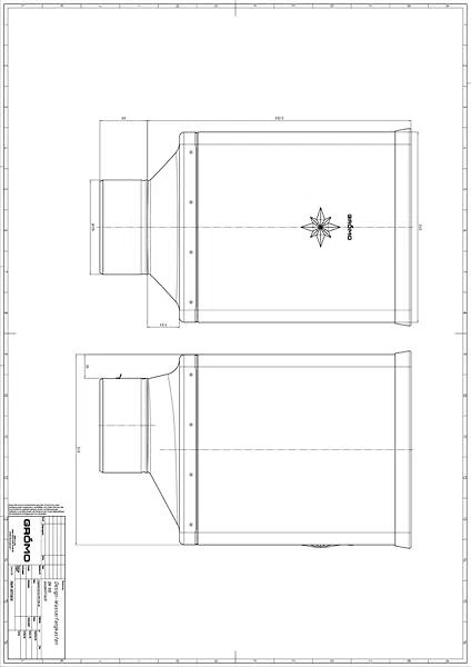 Uginox Design-Wasserfangkasten ø120 exzentrisch 333x240x240, #Art.Nr. 56189