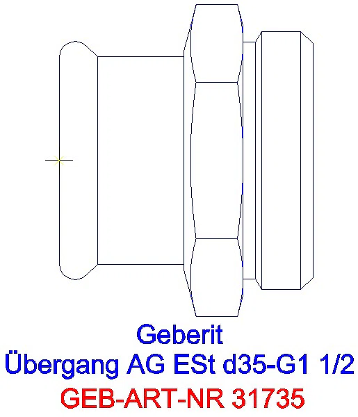 GE Mapress Edelstahl Übergang mit AG d35-G1 1/2_31735_A