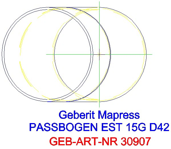 GE Mapress Edelstahl Passbogen 15Gr d42_30907_G