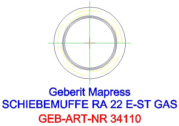 GE Mapress Edelstahl Schiebemuffe d22 (Gas)_34110_L
