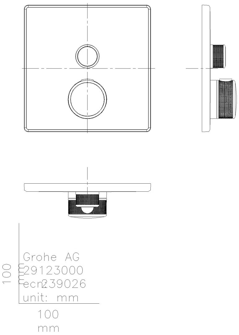 GROHE Thermostat Grohtherm SmartControl 29123 eckig FMS 1 ASV hard graphite geb.