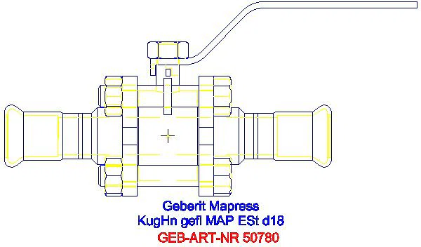 GE Mapress Kugelhahn NPW, mit Bet.-Hebel geflanscht d18_92101_A
