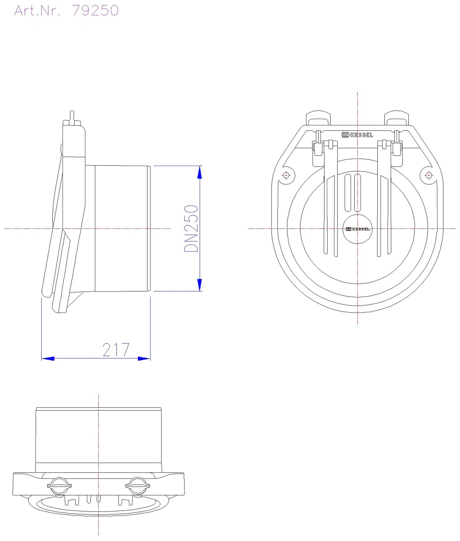 KESSEL-Rohrklappe DN 250 aus Kunststoff
