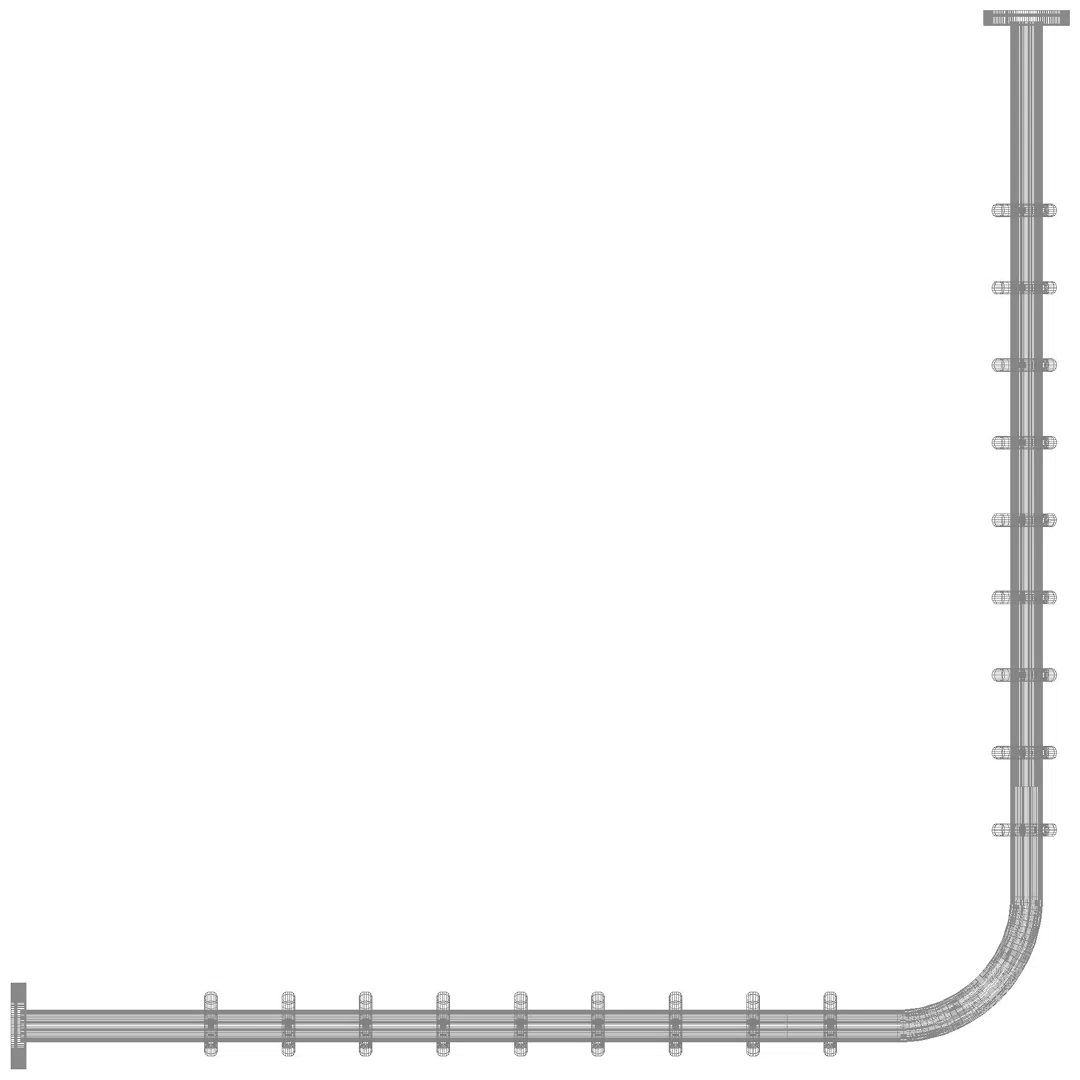 HEWI VH-Stange, d:25, A1/A2=787, 16 Ringe, plvb weiß tiefmatt
