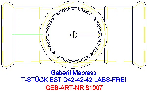 GE Mapress Edelstahl T-Stück egal (LABS-frei) d42-42-42_81007_G