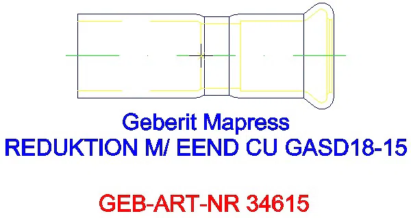 GE Mapress Kupfer Reduktion mit Einschubende (Gas blau) d18-15_34615_L