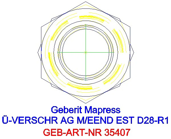 GE Mapress Edelstahl Übergangsverschr. mit AG und Einschubende d28-R1_35407_L