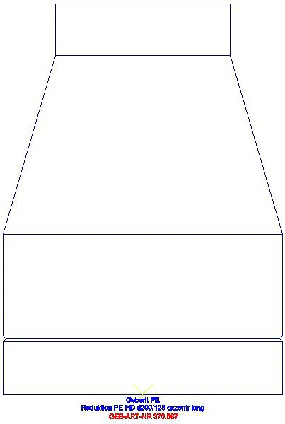 GE PE Reduktion exzentrisch lang d200/125_370.587.16.5_L