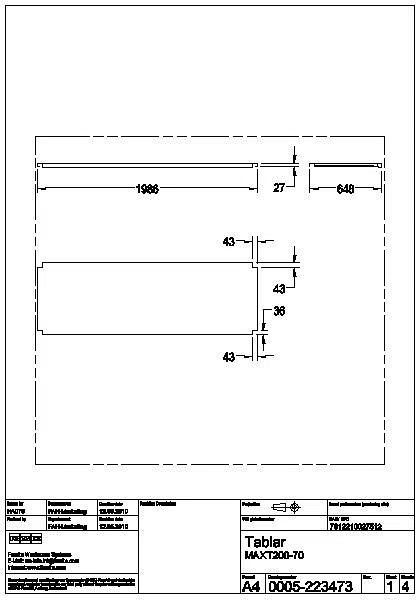 Ablage, MAXIMA, Edelstahl, für Untergestell, 1986x655 mm, MAXT200-70