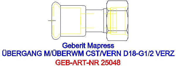 GE Mapress C-Stahl Anschluss mit Überwurfmutter d18_25048_A