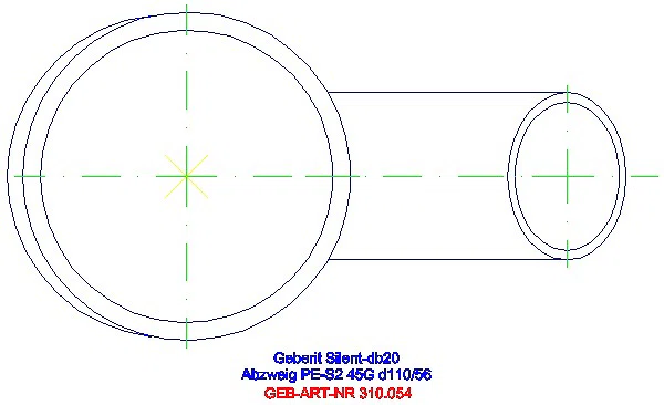 GE Silent-db20 Abzweig 45Gr d110/56_310.054.14.1_G