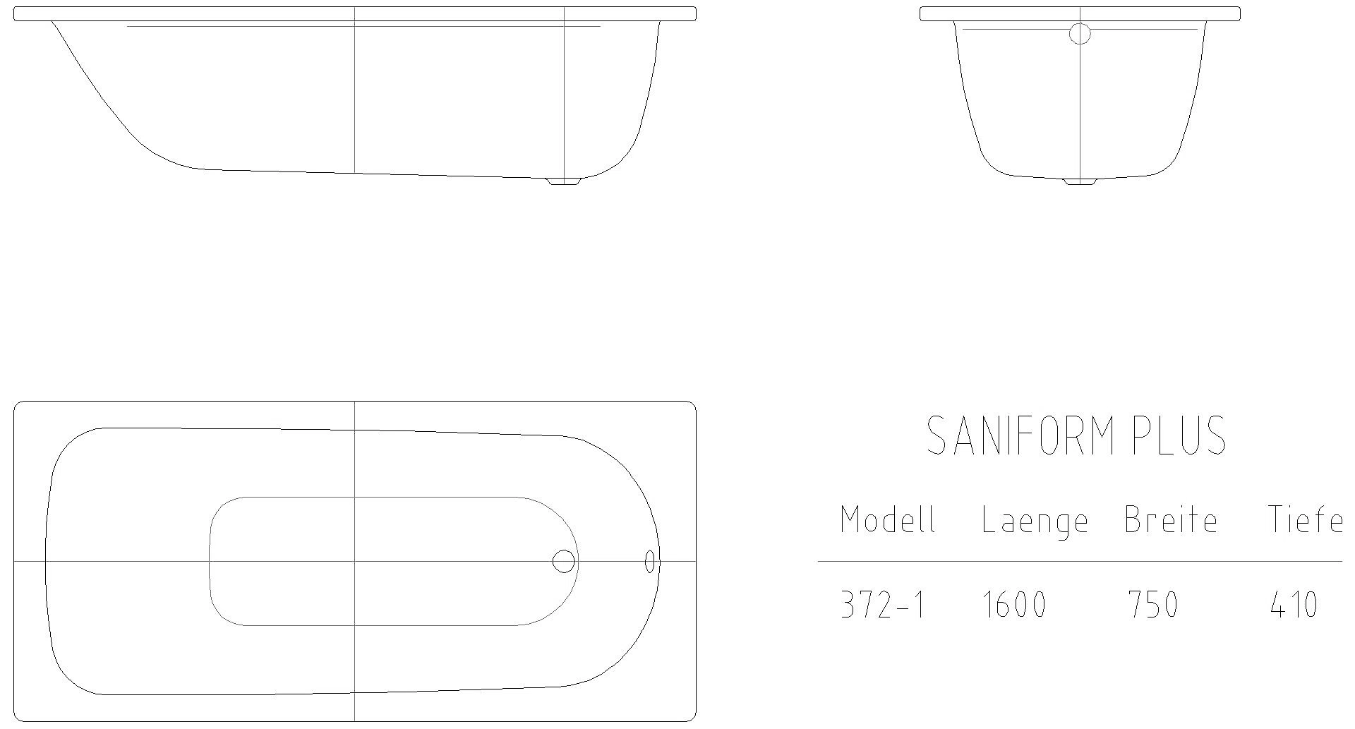 KALDEWEI SANIFORM PLUS STAR Badewanne, 1600x750 mm, Modell-Nr: 333