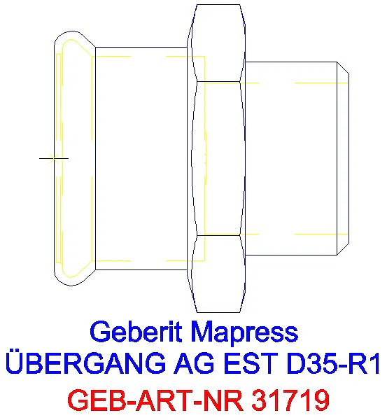 GE Mapress Edelstahl Übergang mit AG d35-R1_31719_G