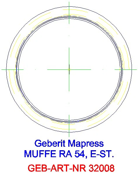 GE Mapress Edelstahl Muffe d54_32008_L