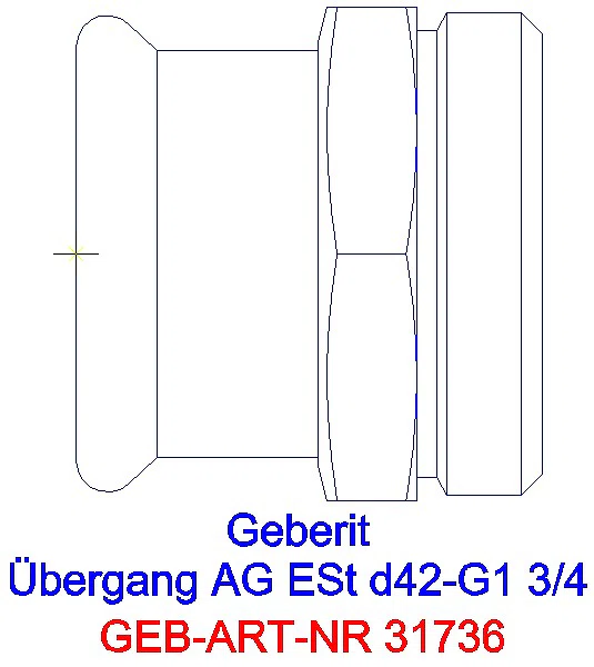 GE Mapress Edelstahl Übergang mit AG d42-G1 3/4_31736_G