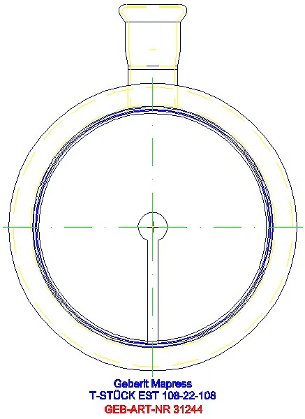 GE Mapress Edelstahl T-Stück reduziert d108-22-108_31244_L