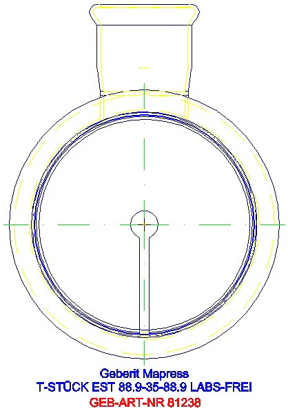 GE Mapress Edelstahl T-Stück reduziert (LABS-frei) d88,9-35-88,9_81238_L