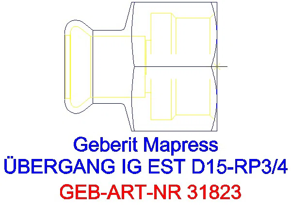 GE Mapress Edelstahl Übergang mit IG d15-Rp3/4_31823_A